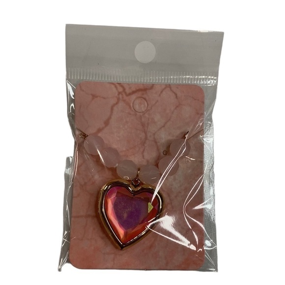 Golden pink locket necklace - Picture 5 of 6